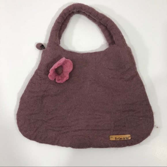 En Gry & Sif Handbags - En Gry & Sif Felt Wool Bag With Flower
